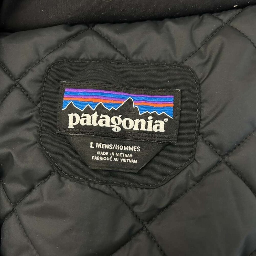 Patagonia Men's Size Large Hooded Quilted Black Winter Isthmus Jacket Full Zip - Picture 3 of 16
